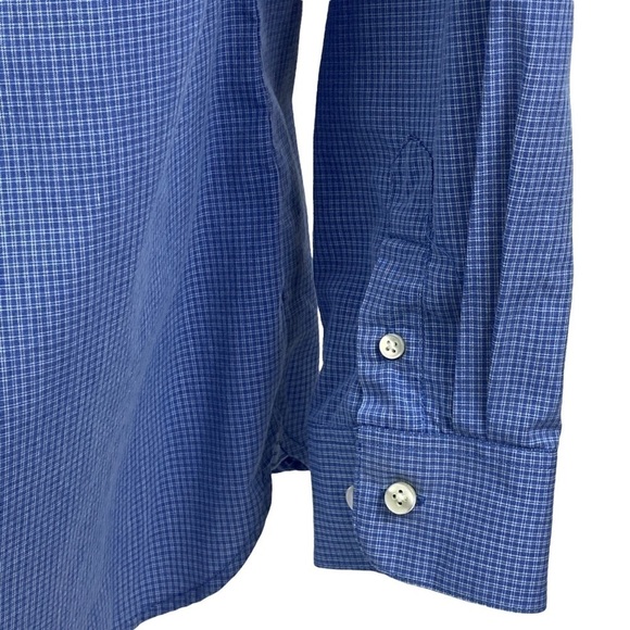 Van Heusen Button Down Shirt Men's Medium 15-15.5 Blue White - Picture 5 of 8